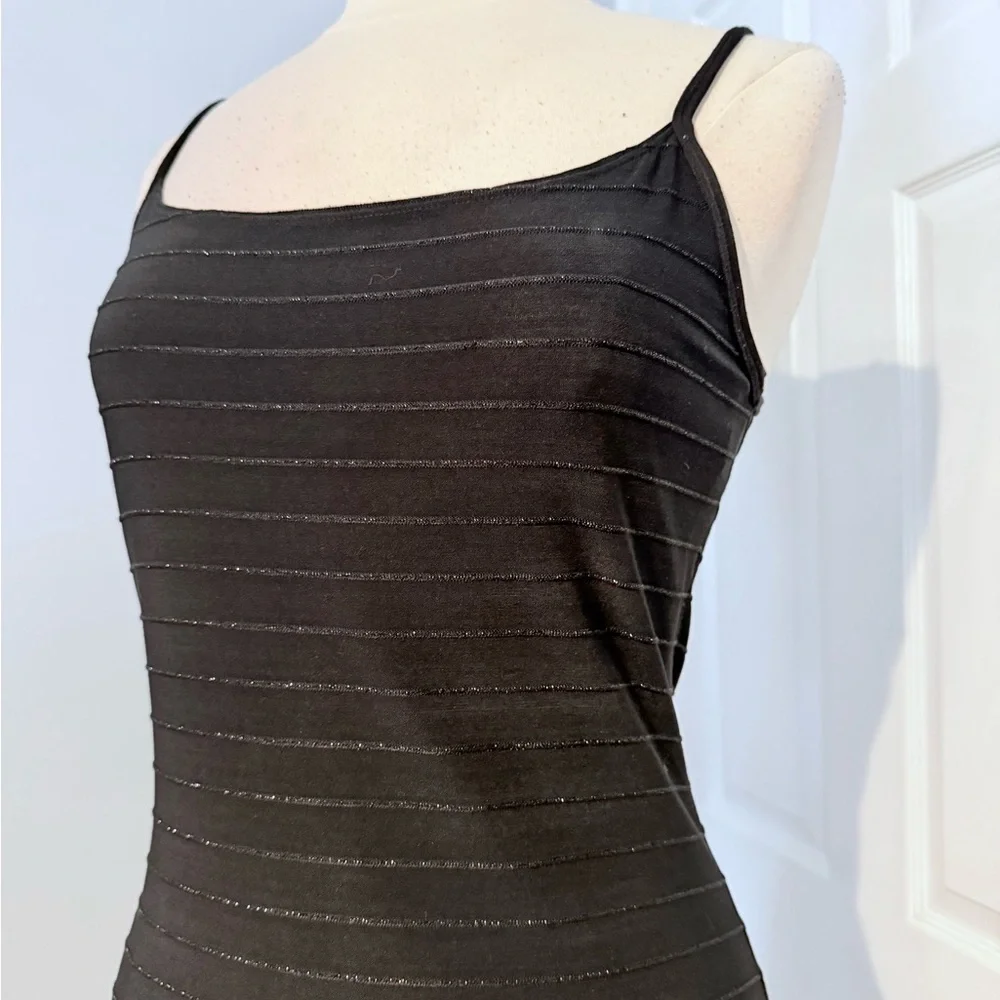 XOXO Black Ribbed Midi Slip Dress - Picture 3 of 6